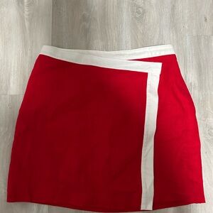 Red linen skirt by Bagatelle